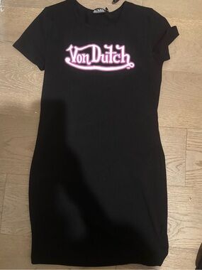 Von Dutch Kids Black Bottoms - Logo Waistband